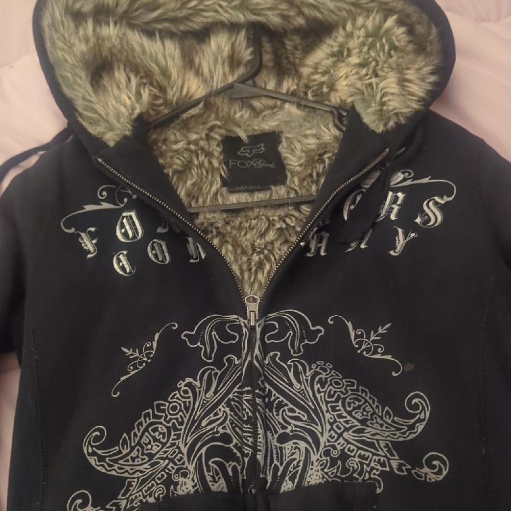 Fox Women's Black Jacket with Fur Lining